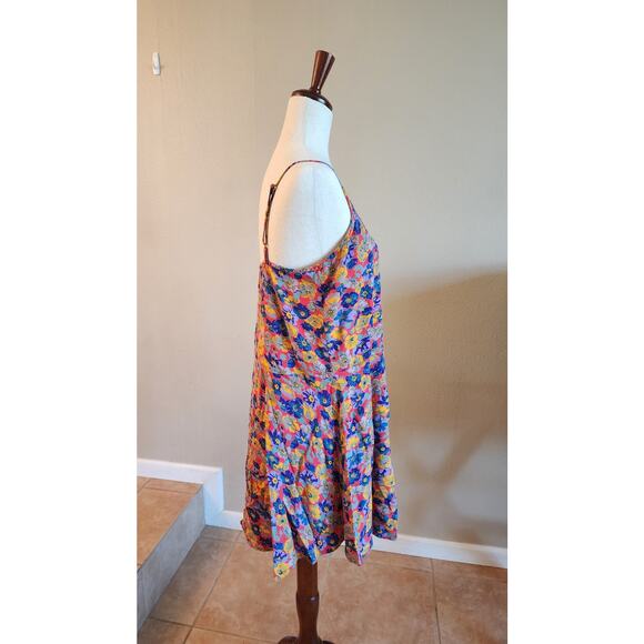 Kimchi Blue Women's Spaghetti Strap Slip Dress SZ Large Floral Boho - Picture 2 of 8